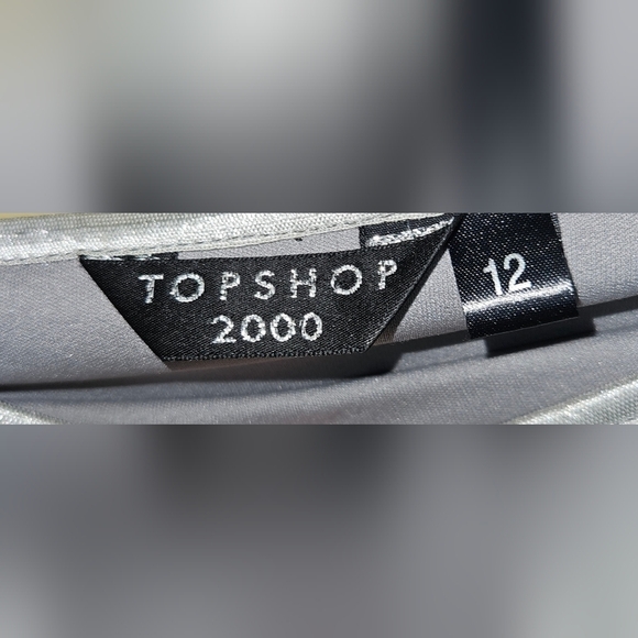 Silver lace Vintage Topshop siand Fringe Skirt Size 12 - Picture 2 of 7